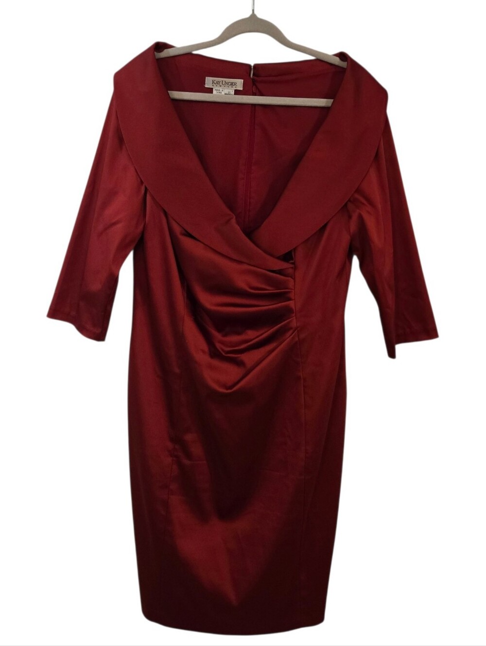 Kay Unger Women's Red Cocktail Dress 16